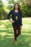 Charlotte Lace Top - Navy