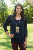 Charlotte Lace Top - Navy