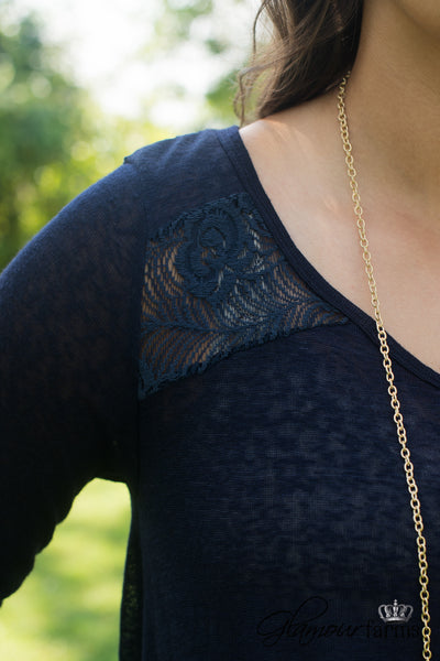 Charlotte Lace Top - Navy