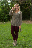 Charlotte Lace Top - Olive