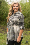 Checkmate Plaid Tunic - Black/Ivory