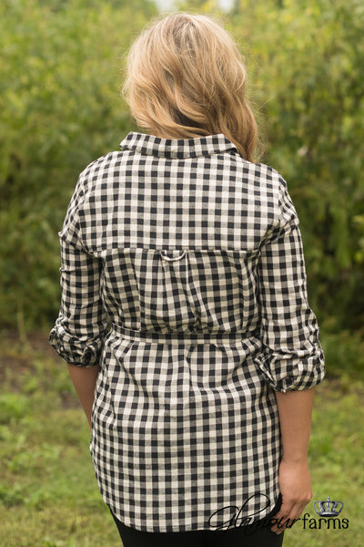 Checkmate Plaid Tunic - Black/Ivory