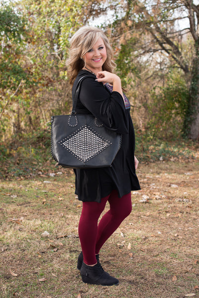 Chic Shopper Handbag - Black