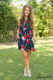 Claryville Floral Dress - Navy