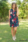 Claryville Floral Dress - Navy