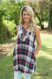 Claryville Plaid Tunic/Dress - Navy