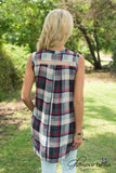 Claryville Plaid Tunic/Dress - Navy