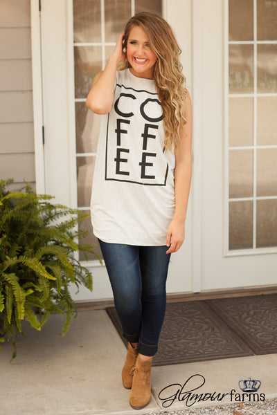Coffee Tee/Tunic - Heather Gray