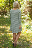 Covington Striped Tunic/Dress - Olive/Ivory