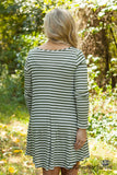 Covington Striped Tunic/Dress - Olive/Ivory