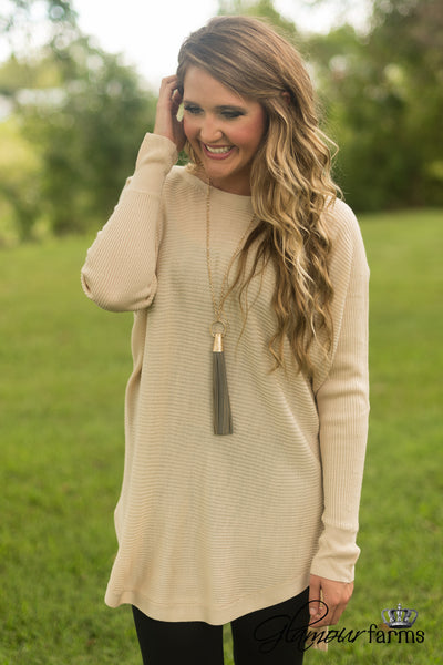 Cream Of The Crop Sweater - Light Taupe