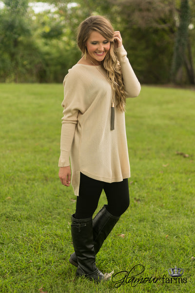 Cream Of The Crop Sweater - Light Taupe
