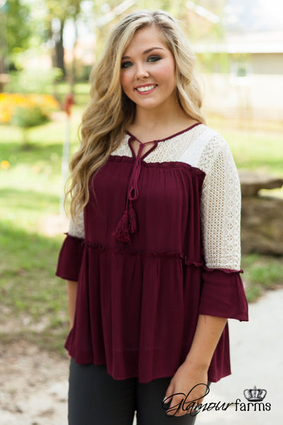 Crimson Moon Top - Burgundy
