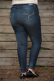 Curvy| Britt Skinny Jean with Lift - Dark Wash