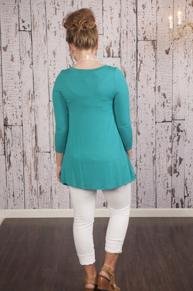 Cute as a Button Tunic - Jade
