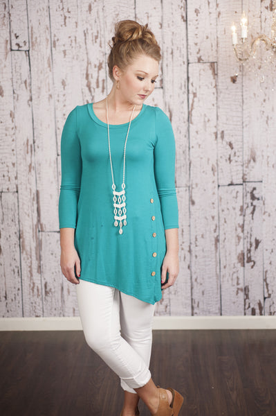 Cute as a Button Tunic - Jade