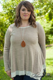 Selma Beaded Necklace - Light Brown/Worn Gold