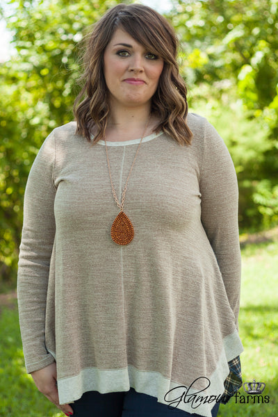 Selma Beaded Necklace - Light Brown/Worn Gold