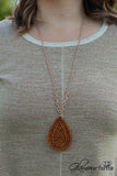 Selma Beaded Necklace - Light Brown/Worn Gold