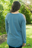 Dawson Cold-Shoulder Top - Heather Blue