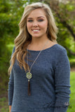 Day Dreaming Necklace - Worn Silver/Brown
