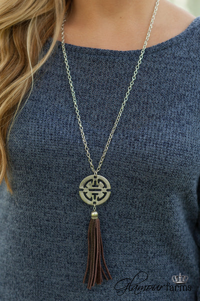 Day Dreaming Necklace - Worn Silver/Brown