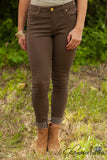 Della Sateen Skinny Jean - Mink Brown