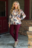 Delphine Floral Top - Ivory/Multi