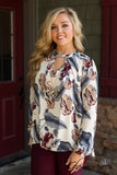 Delphine Floral Top - Ivory/Multi