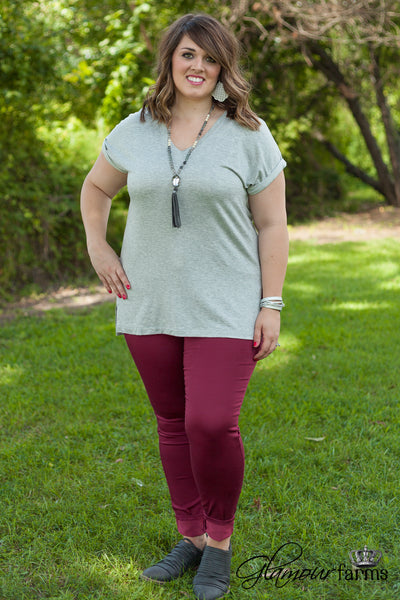 Curvy| Dressed To A Tee - Heather Gray