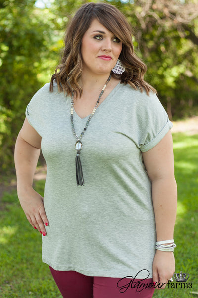 Curvy| Dressed To A Tee - Heather Gray