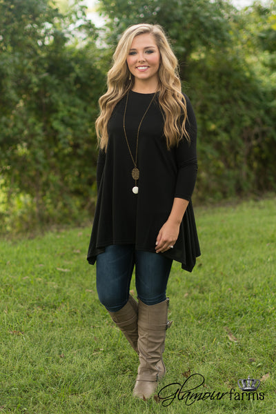 Ease Into It Tunic - Black