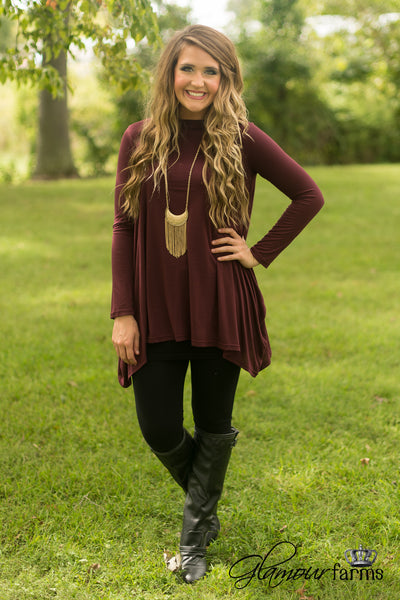 Ease Into It Tunic - Wine