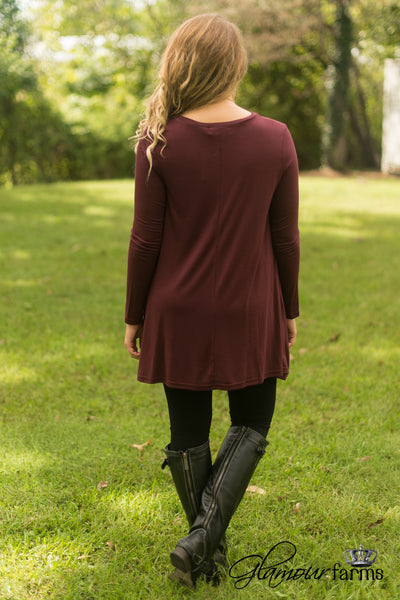 Ease Into It Tunic - Wine