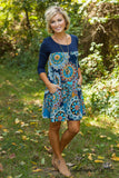 Ellen Floral Tunic/Dress - Navy