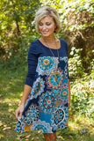 Ellen Floral Tunic/Dress - Navy
