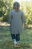 Curvy| Elsie Lace Tunic - Dark Gray