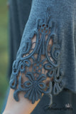 Curvy| Elsie Lace Tunic - Dark Gray