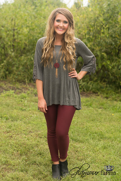 Elsie Lace Tunic - Dark Gray