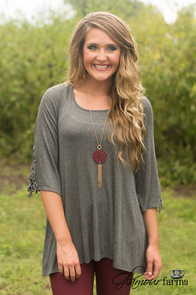 Elsie Lace Tunic - Dark Gray
