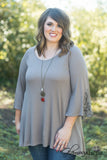 Curvy| Elsie Lace Tunic - Mocha
