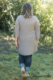 Curvy| Elsie Lace Tunic - Mocha
