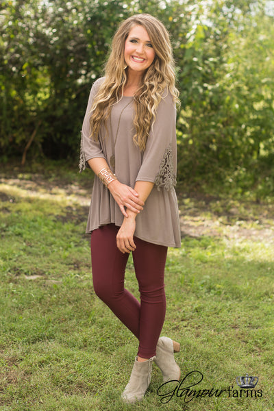 Elsie Lace Tunic - Mocha