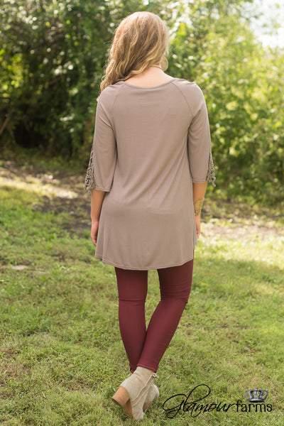 Elsie Lace Tunic - Mocha