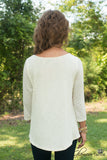 English Fields Top - Ivory/Coral