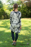 Eventide Tie-Dye Tunic/Dress - Black/Ivory