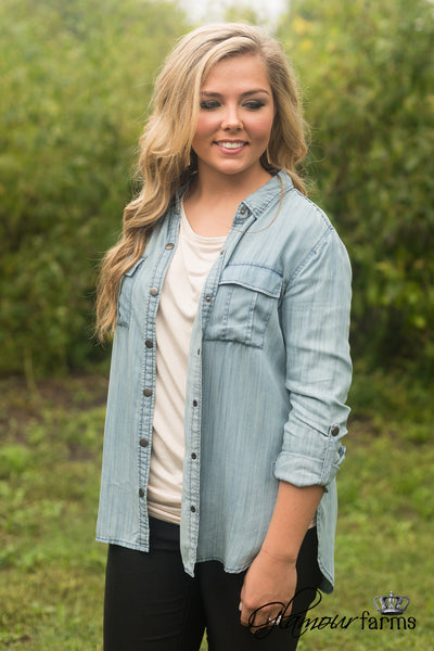 Faithful Blue Denim Shirt - Light Wash