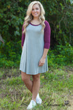 Fall Classic Tunic/Dress - Gray/Burgundy