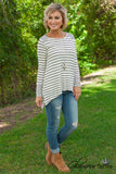 Fall Into Place Striped Top - Ivory