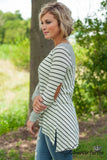 Fall Into Place Striped Top - Ivory